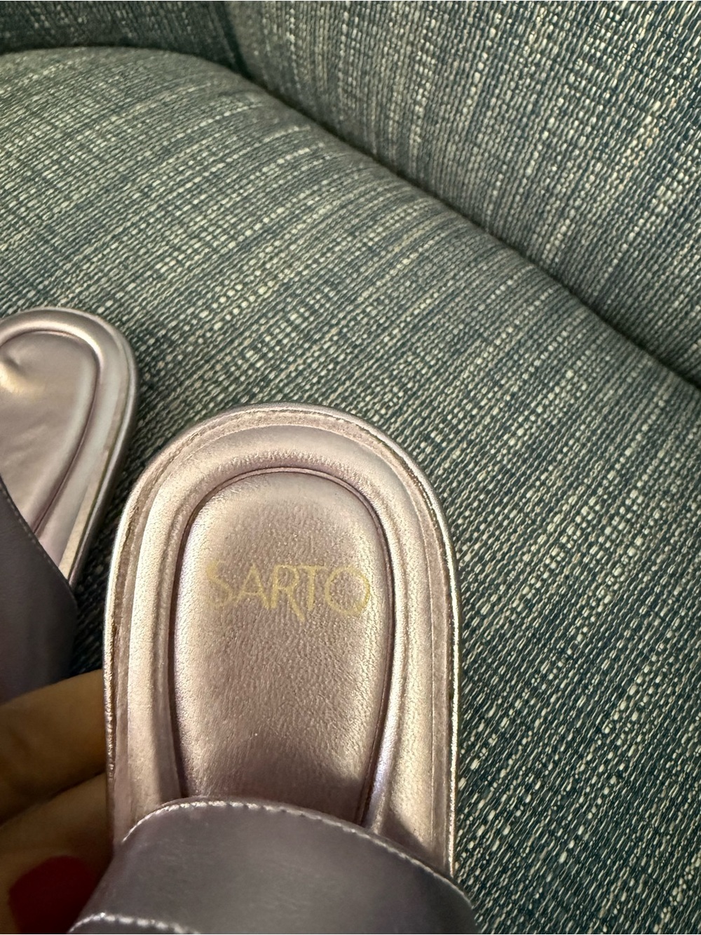 Franco Sarto Metallic Pink Slingback Ballet Flats - Picture 4 of 6